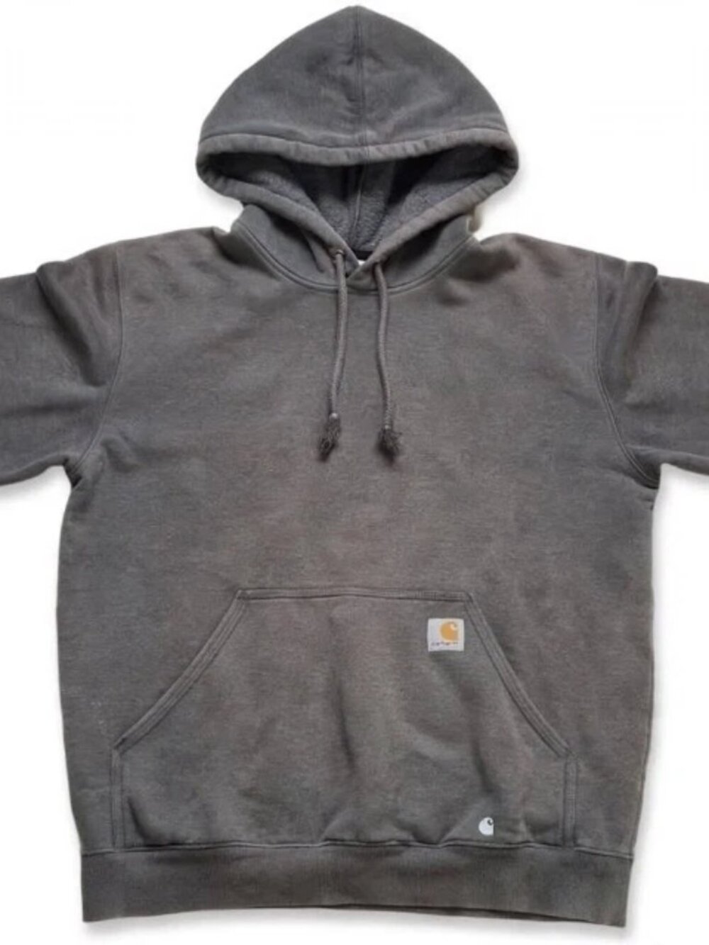 Carhartt Mens M Loose Fit Gray Pullover Fleece Hoodie Hood Pockets Drawstring